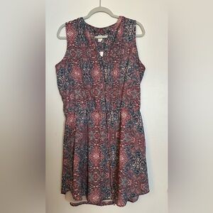 GAP Women's Dress - Red and Blue Pattern